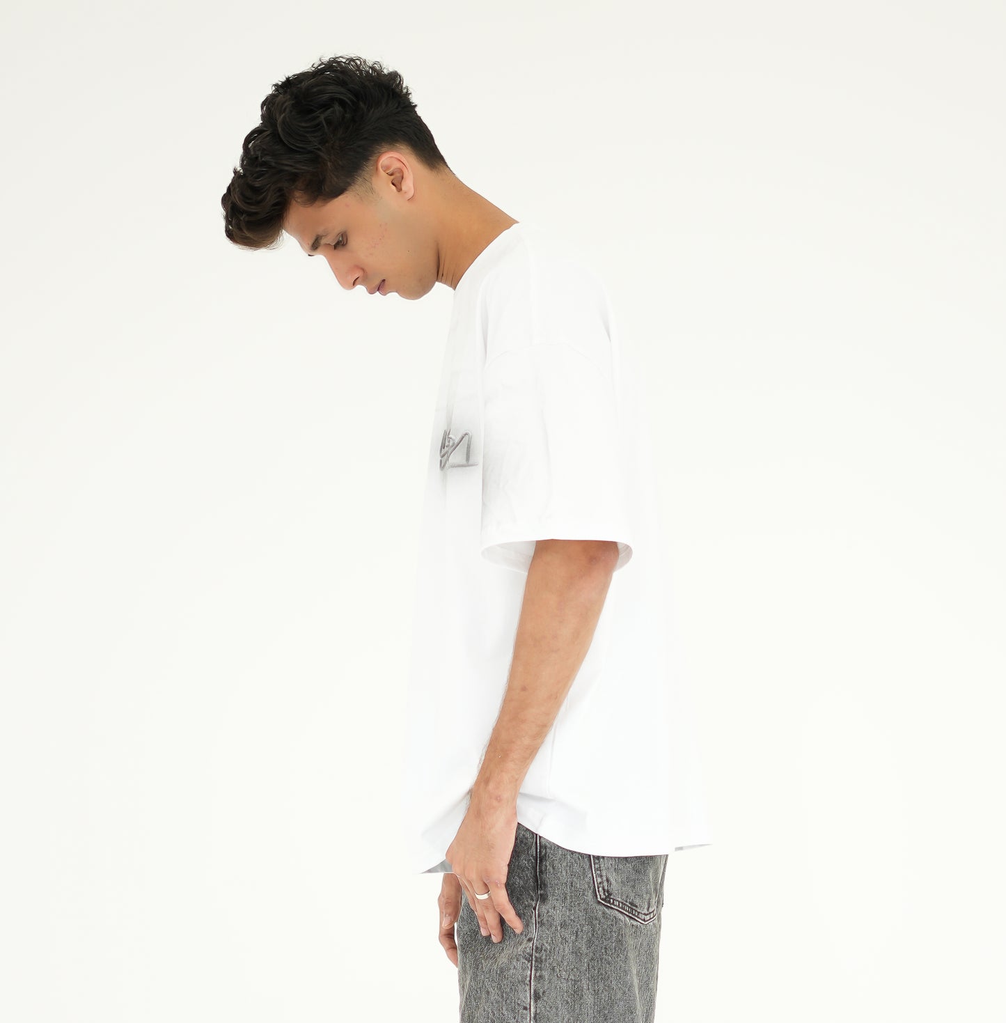 White Phantom Strokes Unisex Oversized Tee