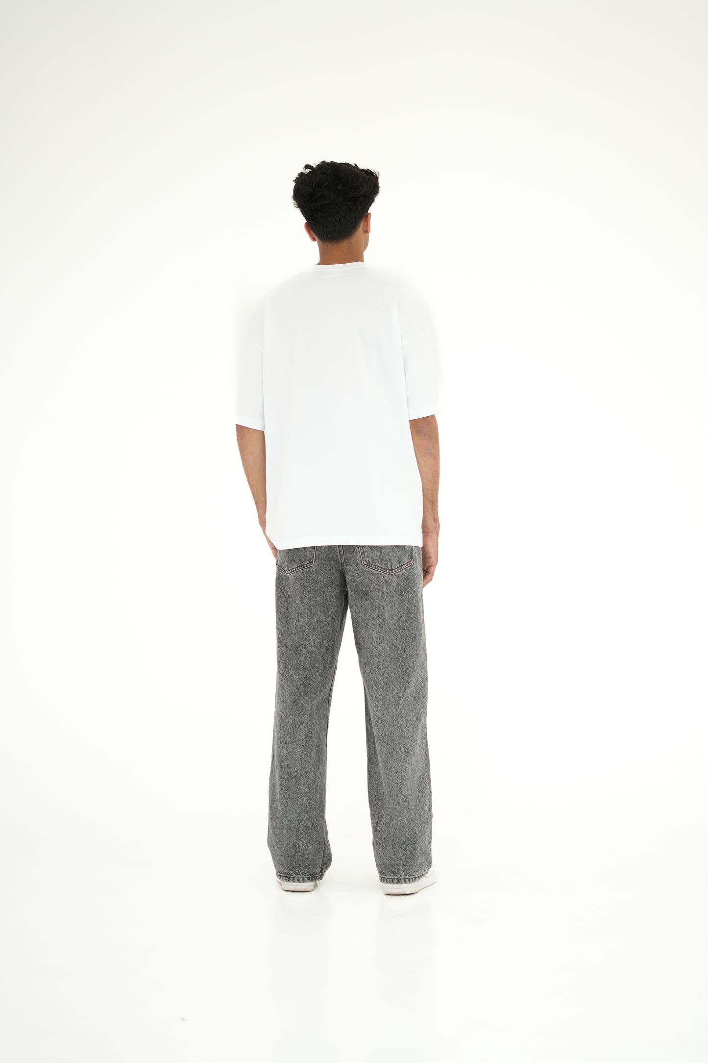 White Phantom Strokes Unisex Oversized Tee