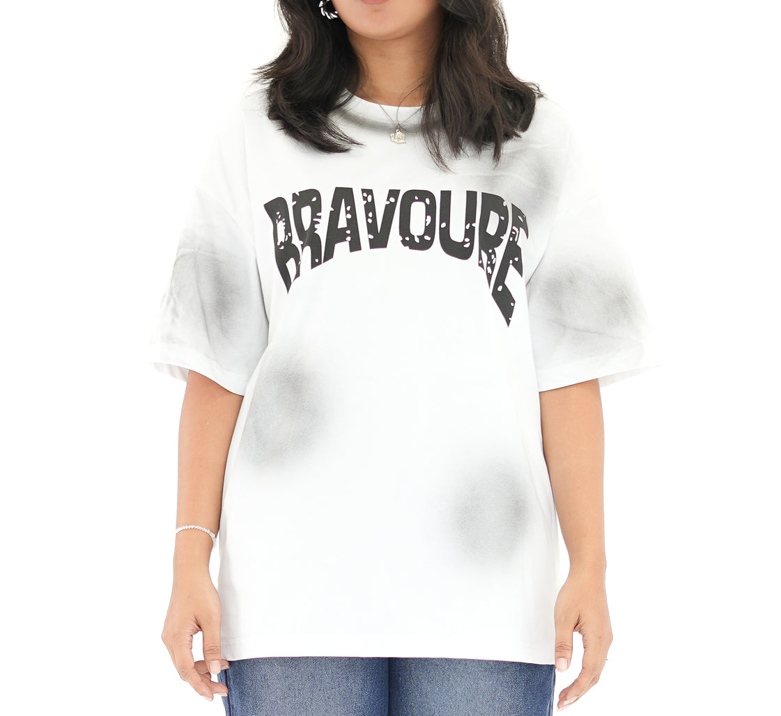 Bravoure Unisex Oversized Tee – White