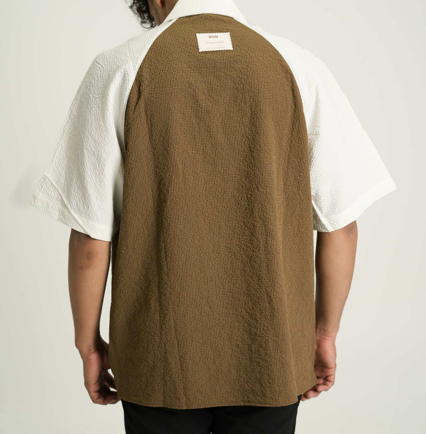 Brown & White Contrast Relaxed Fit Shirt