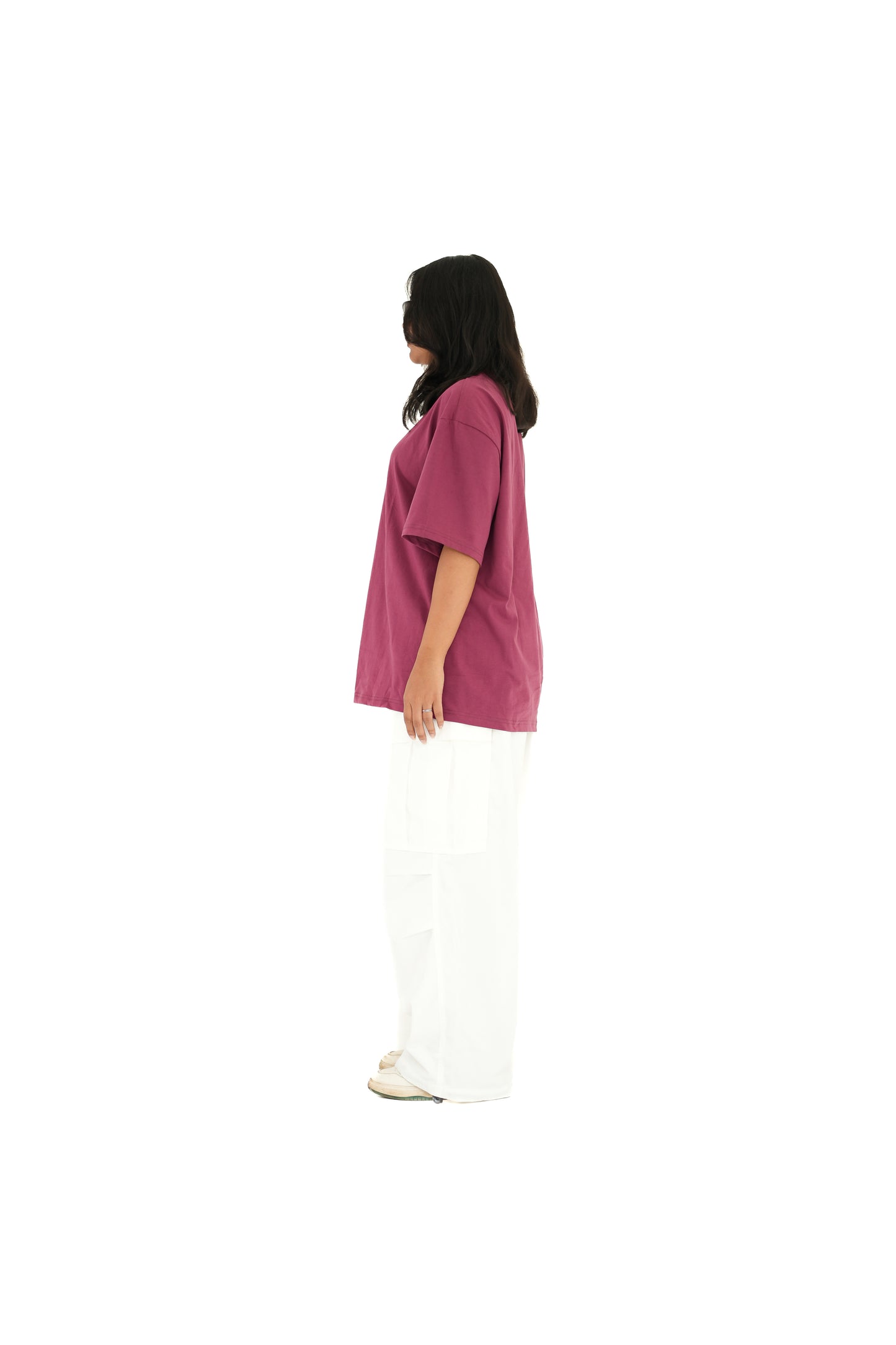 Maroon Solid Oversized T-Shirt