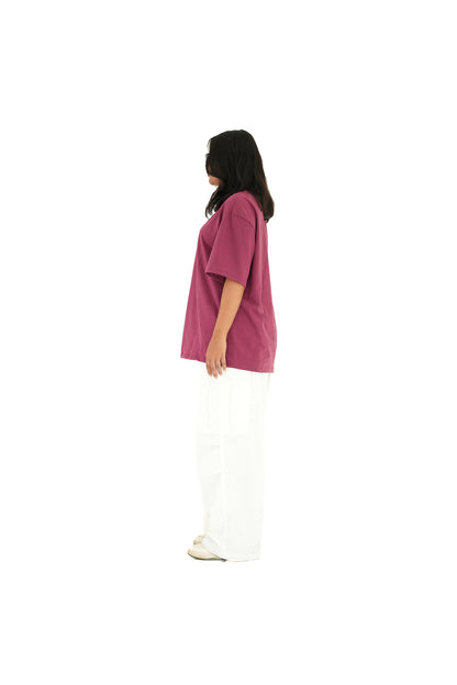 Maroon Solid Oversized T-Shirt