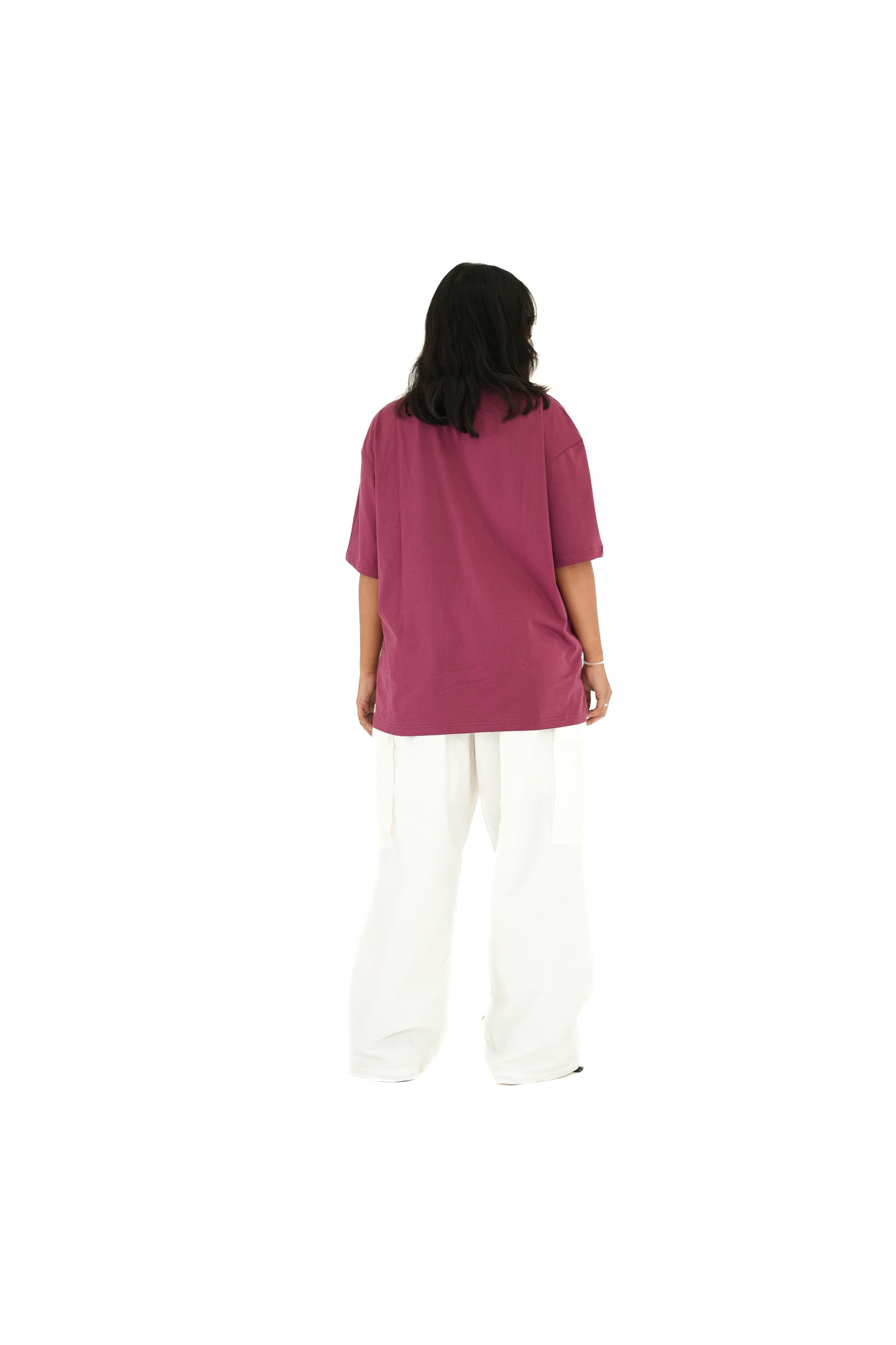 Maroon Solid Oversized T-Shirt