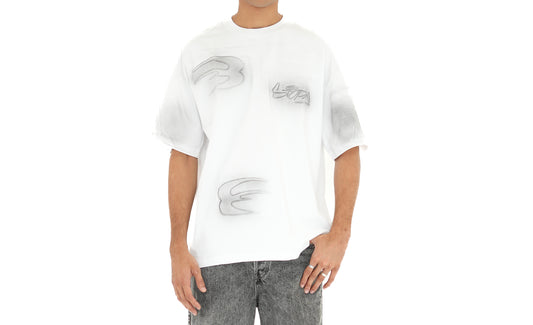 White Phantom Strokes Unisex Oversized Tee