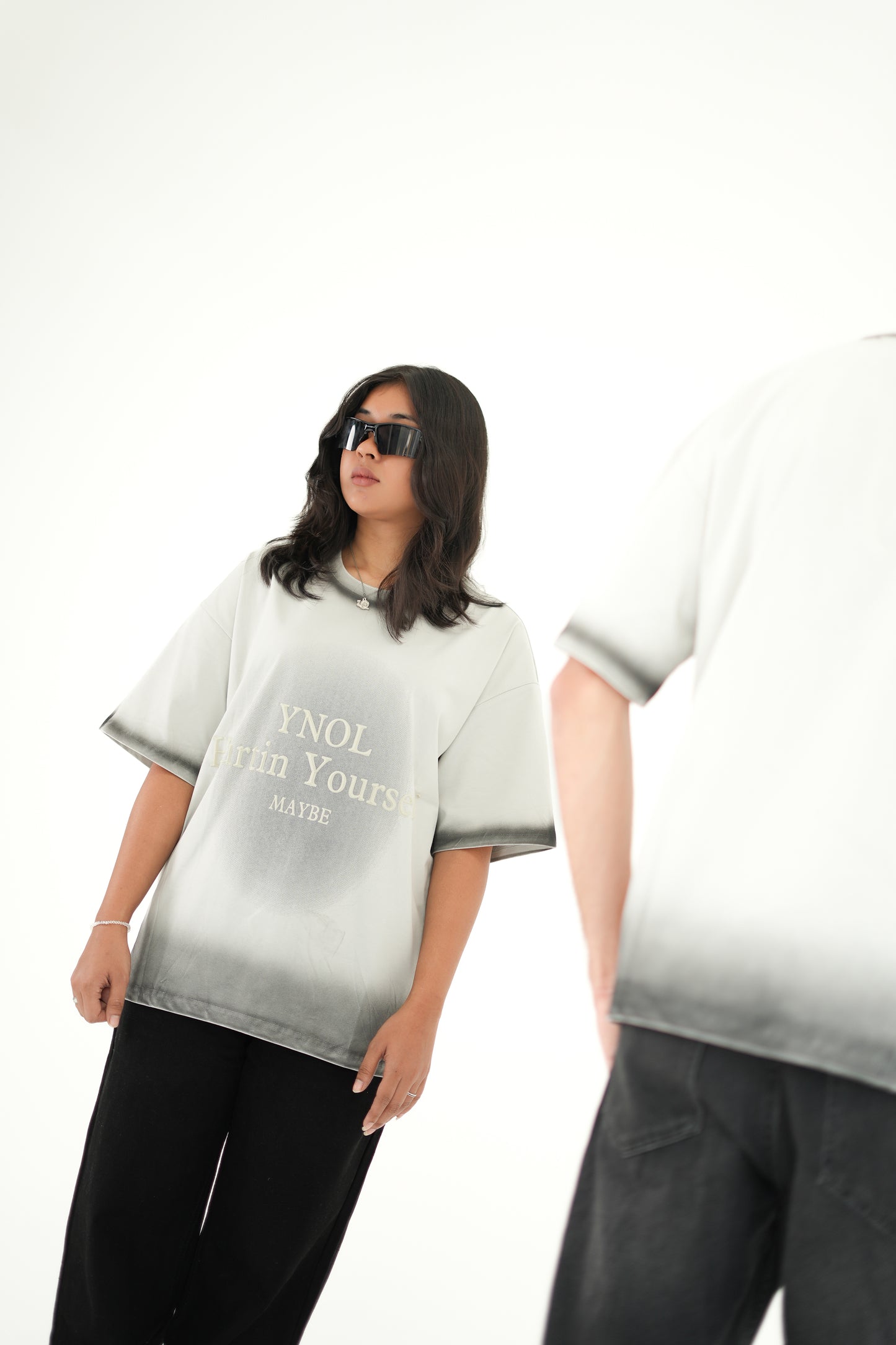 Gradient Fade Oversized Graphic T-Shirt