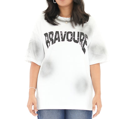Bravoure Unisex Oversized Tee – White