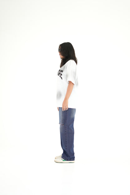 Bravoure Unisex Oversized Tee – White