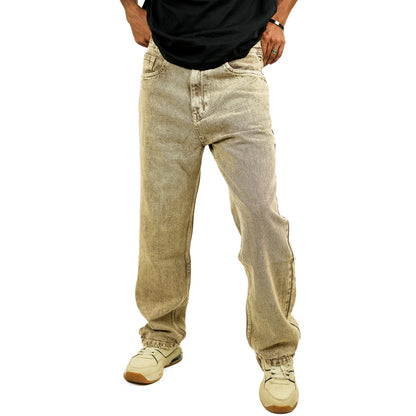 Beige Baggy Fit Jeans