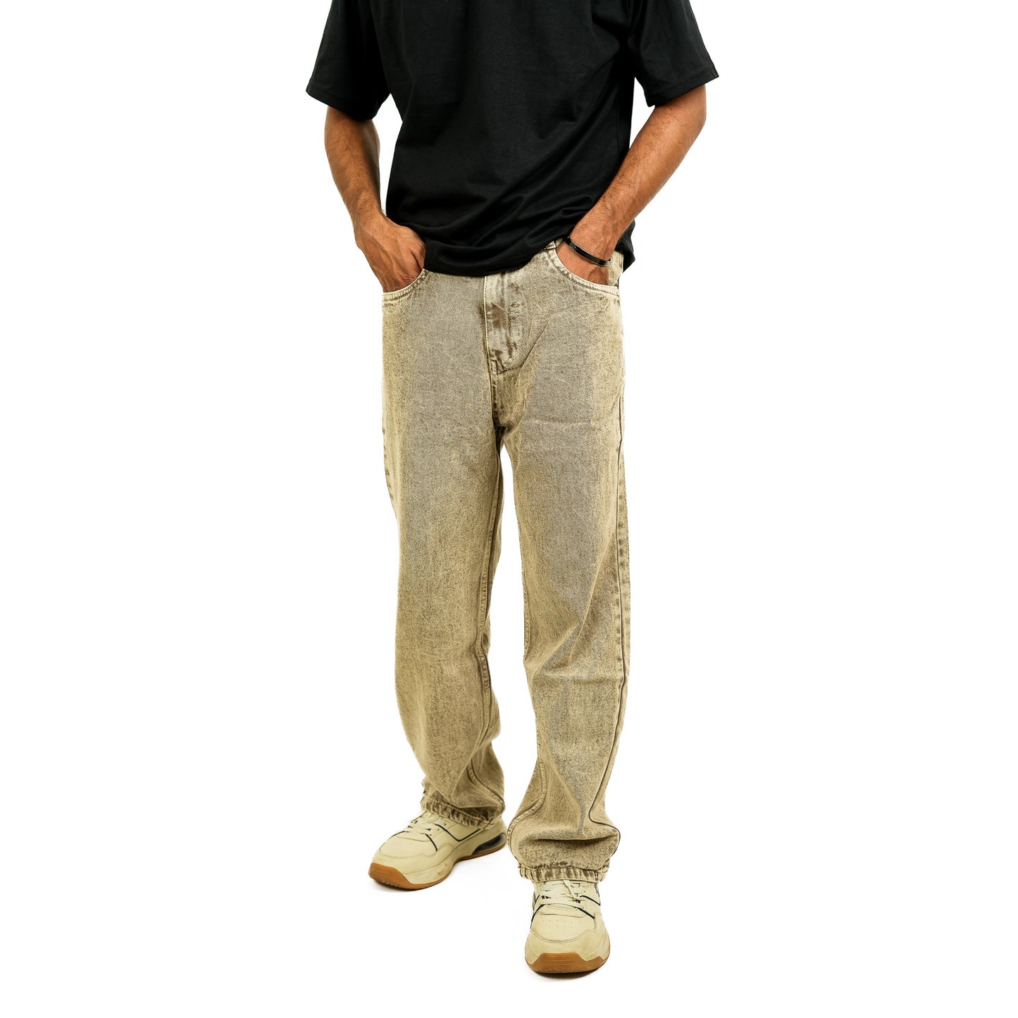 Beige Baggy Fit Jeans