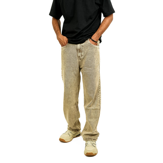 Beige Baggy Fit Jeans