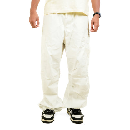 White Parachute Fit Cargo Pants