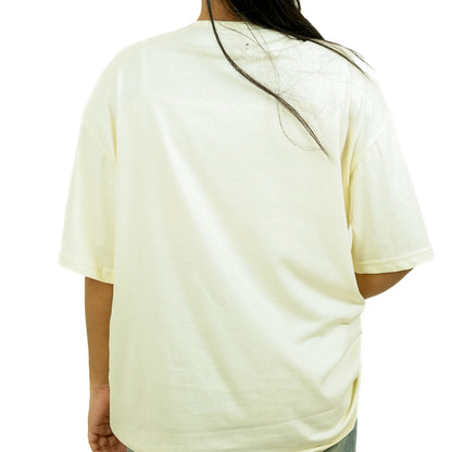 Light Cream Solid Oversized T-Shirt